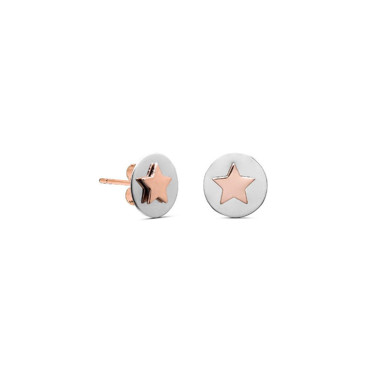 PENDIENTE CIRCULO + ESTRELLA ROSE - PE5561OR