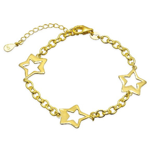PULSERA CON 3 ESTRELLAS SILUETA EN LINEA DORADO - PU4449CH