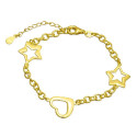 PULSERAS 2 ESTRELLAS + 1 CORAZON EN LINEA DORADO - PU4450CH