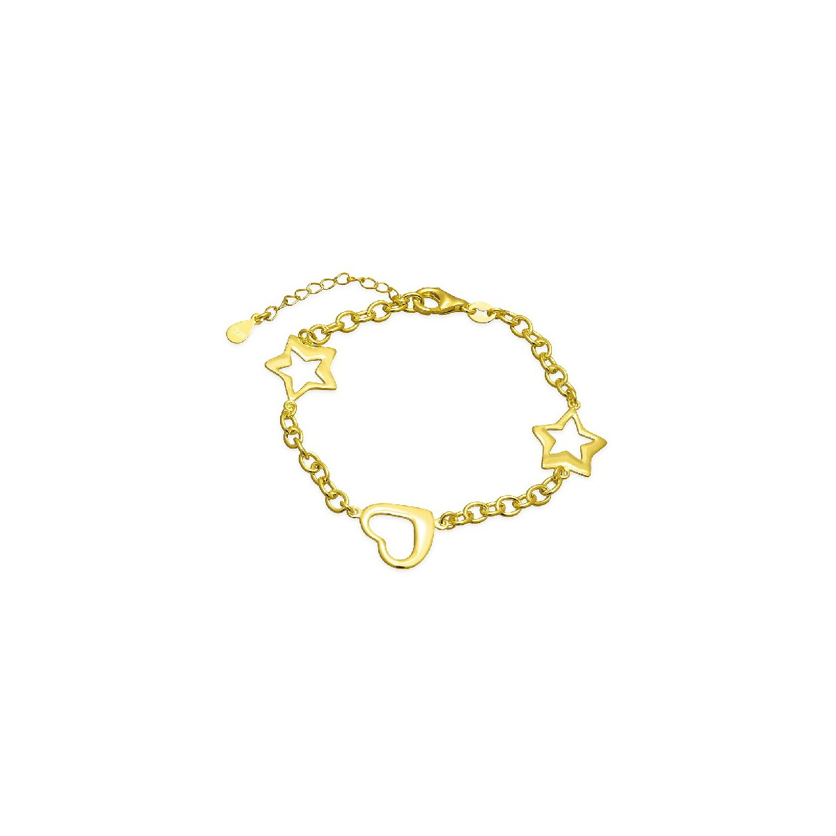 PULSERAS 2 ESTRELLAS + 1 CORAZON EN LINEA DORADO - PU4450CH
