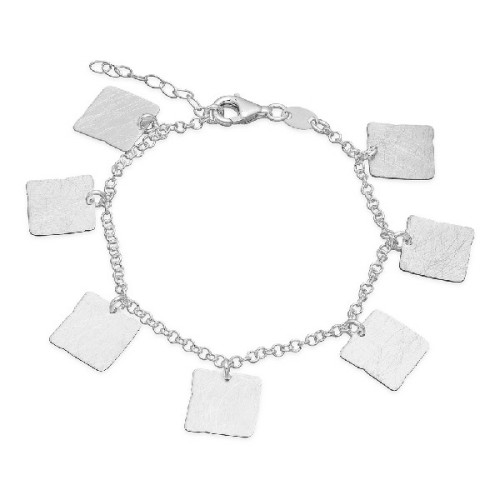 PULSERA 7 CHAPAS CUADRADAS LISA COLGANDO - PU4814R