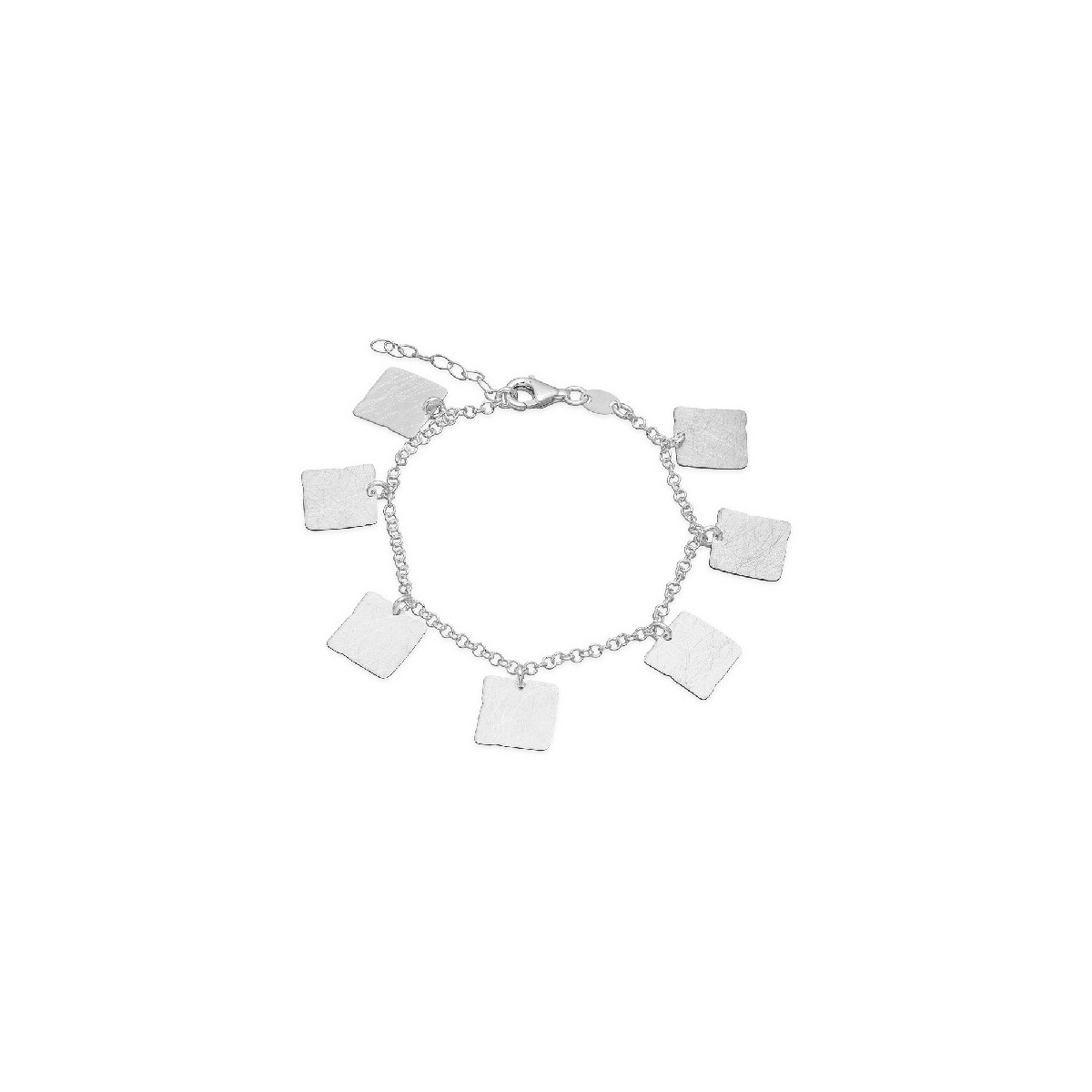 PULSERA 7 CHAPAS CUADRADAS LISA COLGANDO - PU4814R