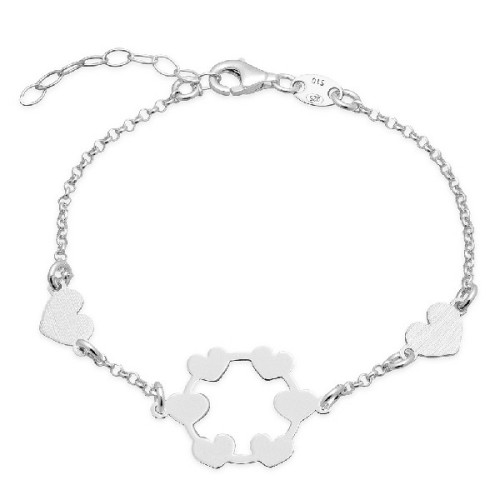 PULSERA CORAZONES CIRCULO + 2 CORAZONES - PU4817R