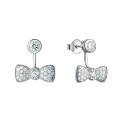 PENDIENTE DOBLE CHATON Y LAZO - PE4603