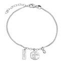 PULSERA CADENA BARBADA CIRCULO CRUZ+CIRCONITA+HOPE, RODIO  - PU4857R