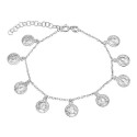 PULSERA 9 MONEDAS COLGANDO DE 8MM - PU4921R