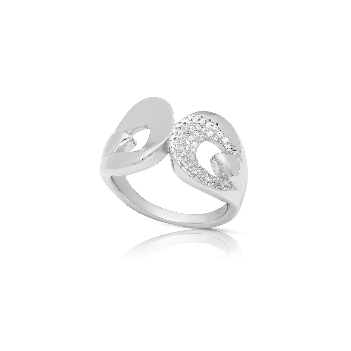 SORTIJA 2 BRAZOS CIRCONITAS + LISO - SO1420R