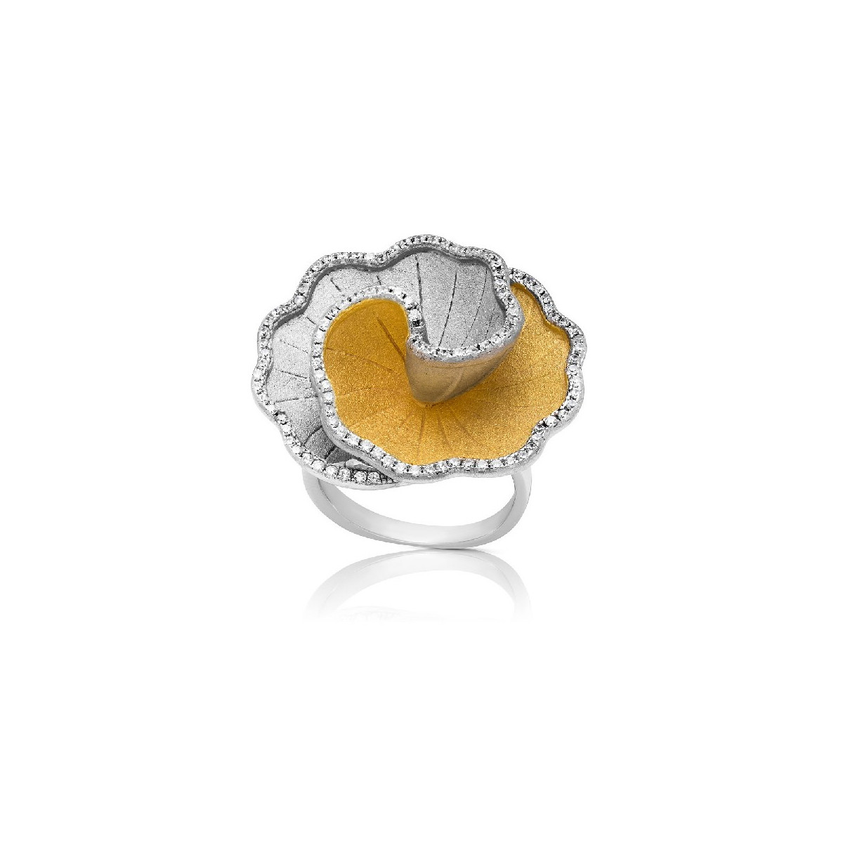 ANILLO FLOR DORADO + OXIDO - SO1425