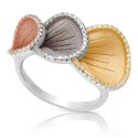 ANILLO TRES HOJAS TRICOLOR - SO1427