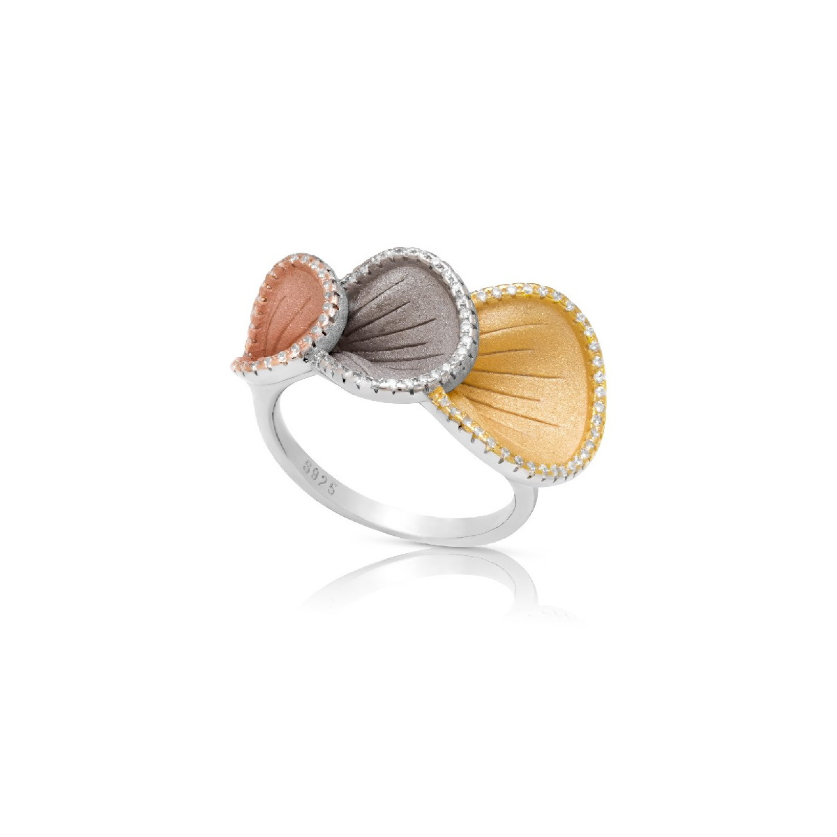 ANILLO TRES HOJAS TRICOLOR - SO1427