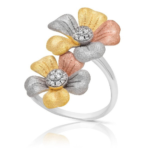 ANILLO 2 FLORES DE 5 PETALOS - SO1428