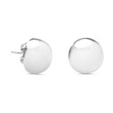 PENDIENTE MEDIA BOLA PLATA 12MM - PE2486