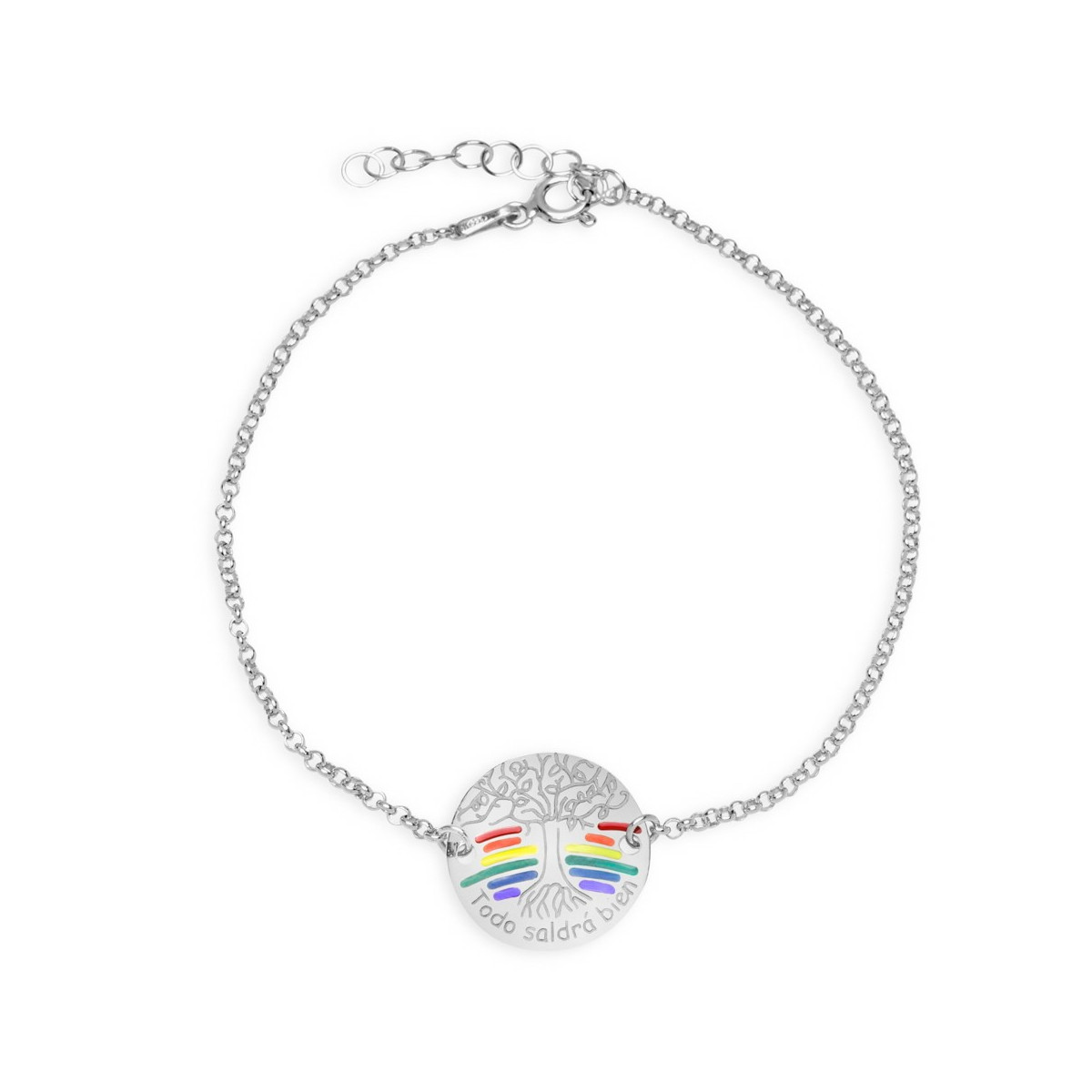 PULSERA ARBOL Y ARCO IRIS, TODO SALDRÁ BIEN. - PU4981R