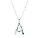 COLGANTE INICIAL CIRCONITA MULTICOLOR CON CADENA - CO2822A