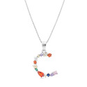 COLGANTE INICIAL CIRCONITA MULTICOLOR CON CADENA - CO2822C