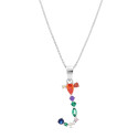 COLGANTE INICIAL CIRCONITA MULTICOLOR CON CADENA - CO2822J