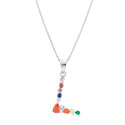 COLGANTE INICIAL CIRCONITA MULTICOLOR CON CADENA - CO2822L