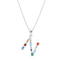 COLGANTE INICIAL CIRCONIA MULTICOLOR CON CADENA - CO2822N