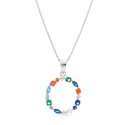 COLGANTE INICIAL CIRCONITA MULTICOLOR CON CADENA - CO2822O