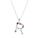 COLGANTE INICIAL CIRCONITA MULTICOLOR CON CADENA - CO2822R