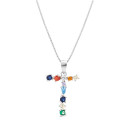 COLGANTE INICIAL CIRCONITA MULTICOLOR CON CADENA - CO2822T
