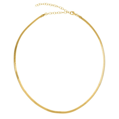 GARGANTILLA PLANA 3MM CHOCKER 33+8 CM CHAPADO DORADO - GA1501CH