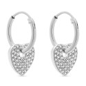 PENDIENTE ARO 1.5 X 13MM CON CORAZON CZ  - PE5720R