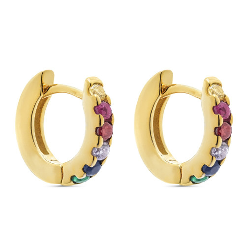 PENDIENTE ARO CON CIRCONITAS MULTICOLOR - PE5800CH/24