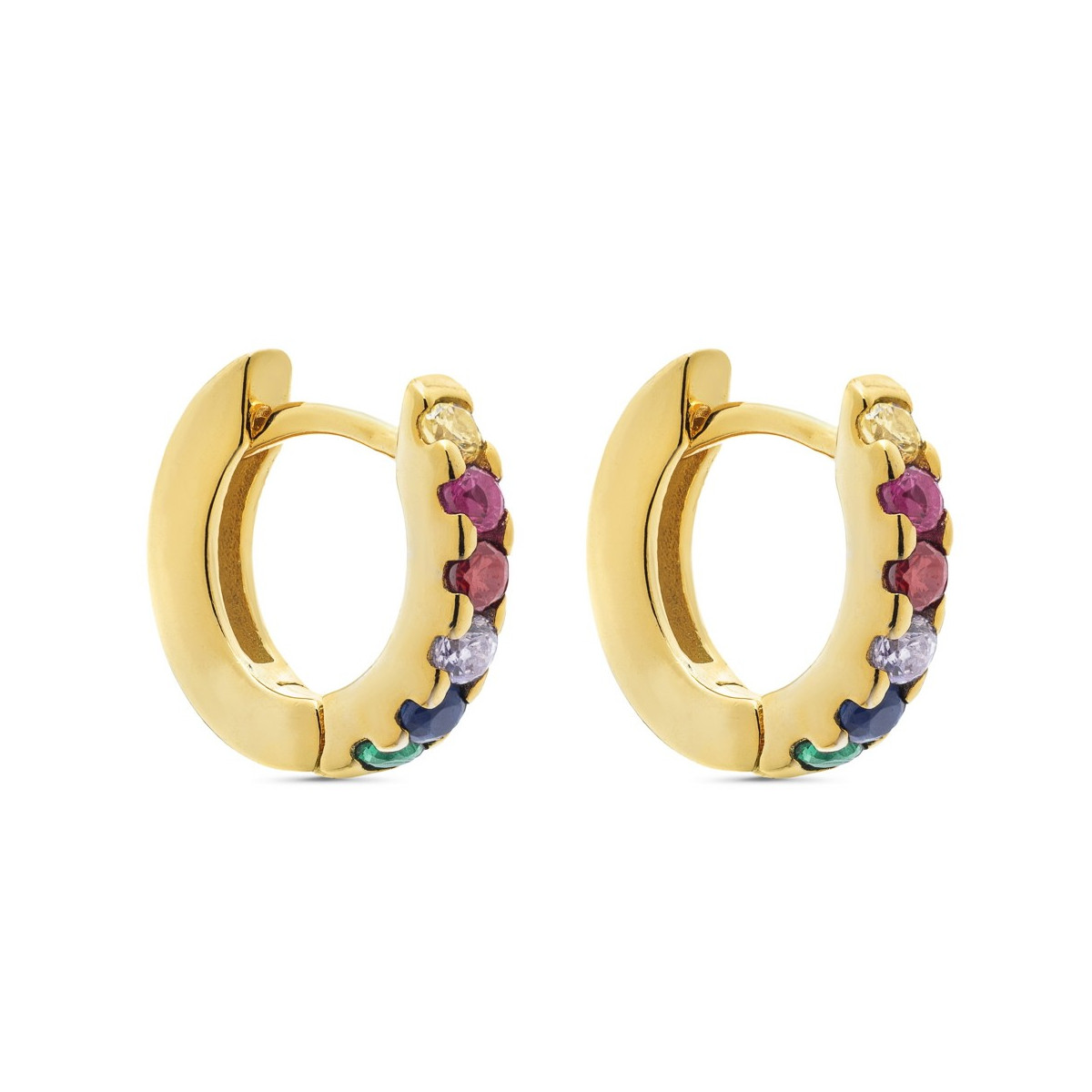 PENDIENTE ARO CON CIRCONITAS MULTICOLOR - PE5800CH/24