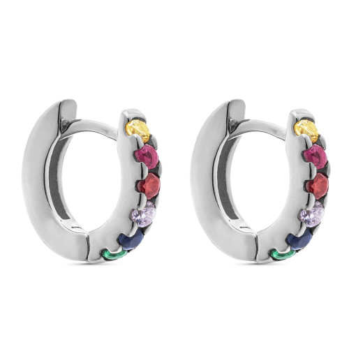PENDIENTE ARO CON CIRCONITAS MULTICOLOR - PE5800R/24