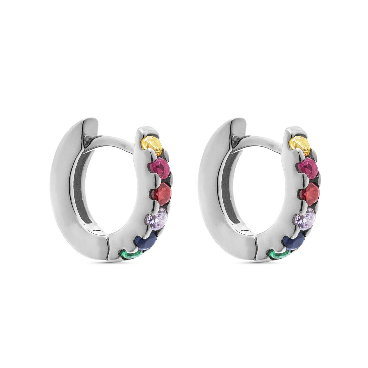 PENDIENTE ARO CON CIRCONITAS MULTICOLOR - PE5800R/24