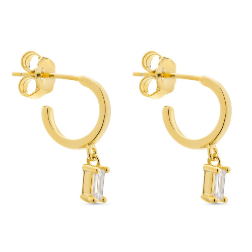 PENDIENTE ARO 10MM CZ RECTANGULAR COLGANDO - PE5726CH