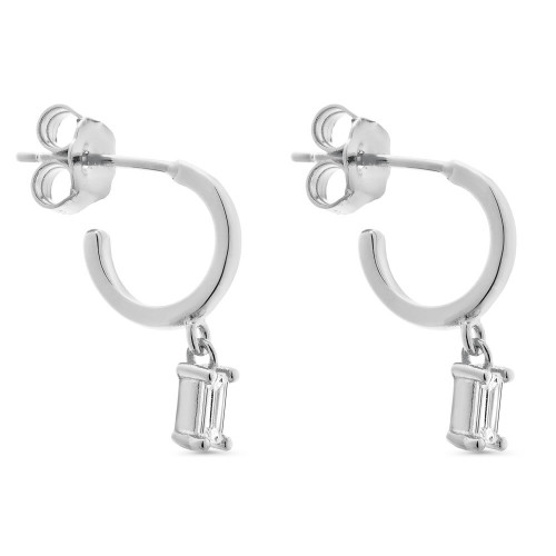 PENDIENTE ARO 10MM CZ RECTANGULAR COLGANDO - PE5726R