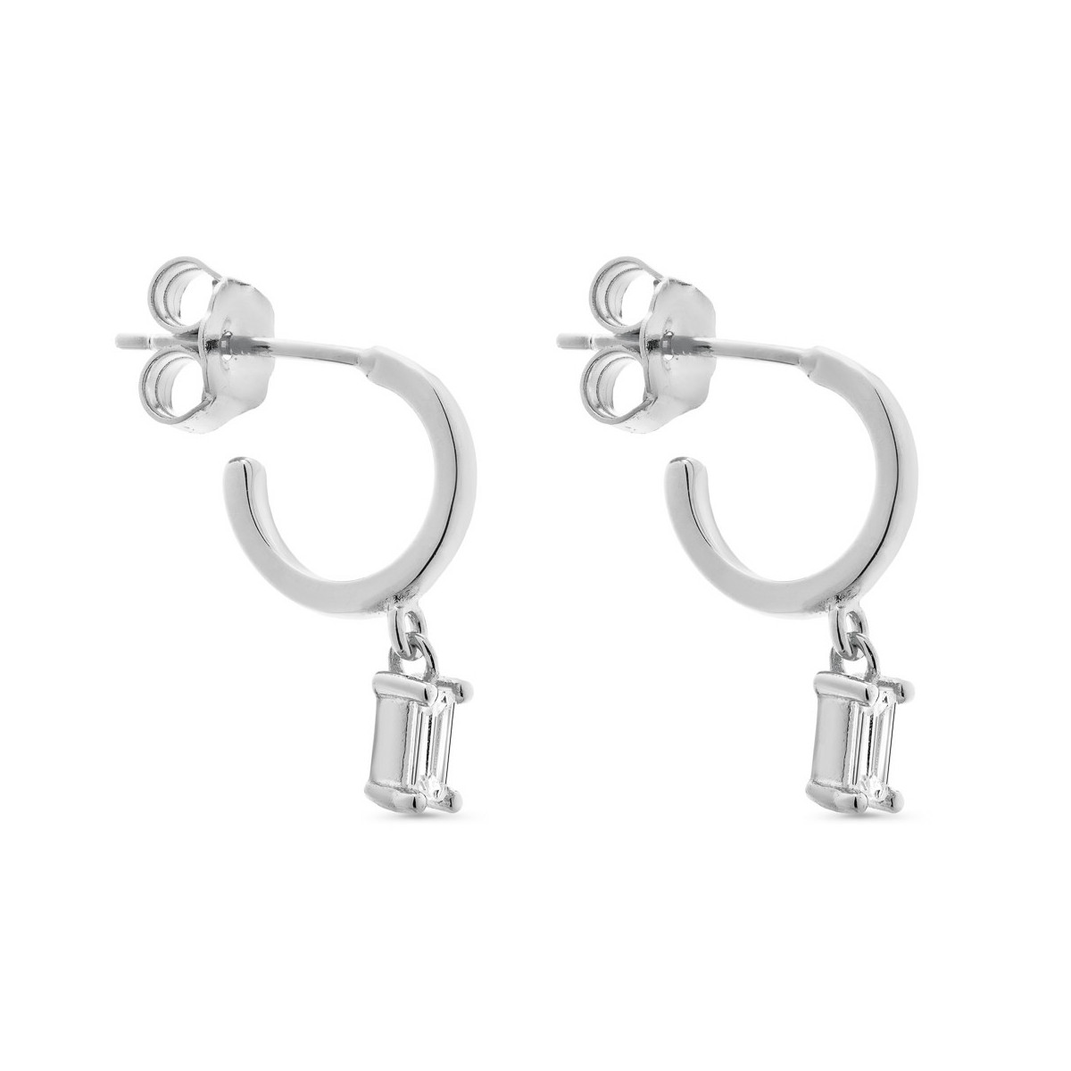 PENDIENTE ARO 10MM CZ RECTANGULAR COLGANDO - PE5726R