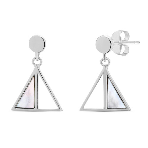 PENDIENTE CIRCULO + TRIANGULO MITAD NACAR - PE5741/04