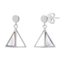 PENDIENTE CIRCULO + TRIANGULO MITAD NACAR - PE5741/04