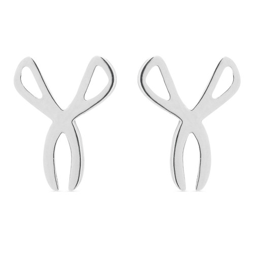 PENDIENTE TIJERAS PLATA LISA T-3 - PE5746
