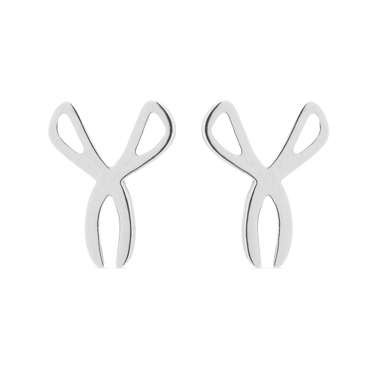 PENDIENTE TIJERAS PLATA LISA T-3 - PE5746