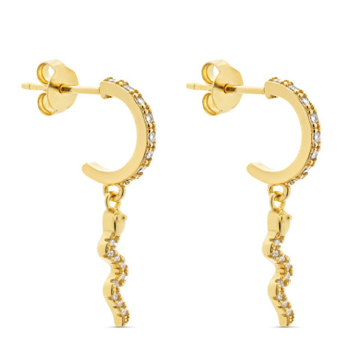PENDIENTE ARO PRESION CZ + SERPIENTE CZ - PE5748/04CH