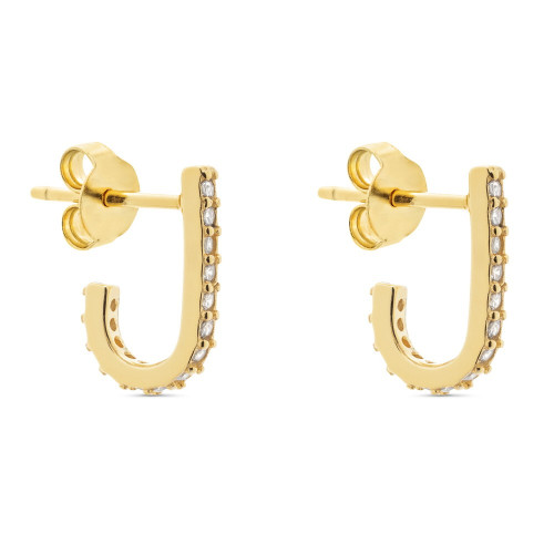 PENDIENTE FORMA DE ´J´ CON CIRONITAS - PE5751/04CH