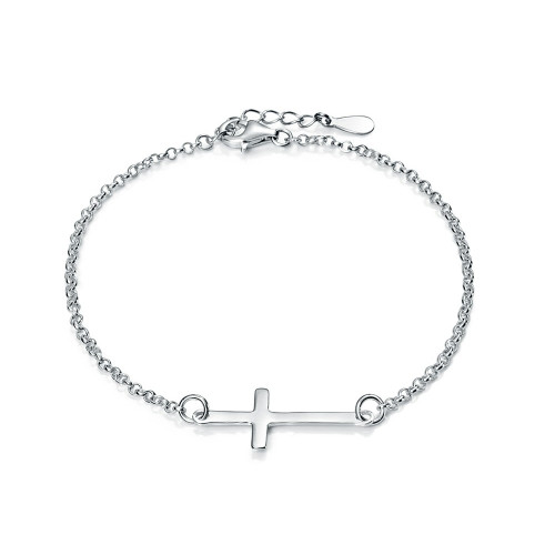 PULSERA CRUZ TUMBADA RODIO - PU3478R