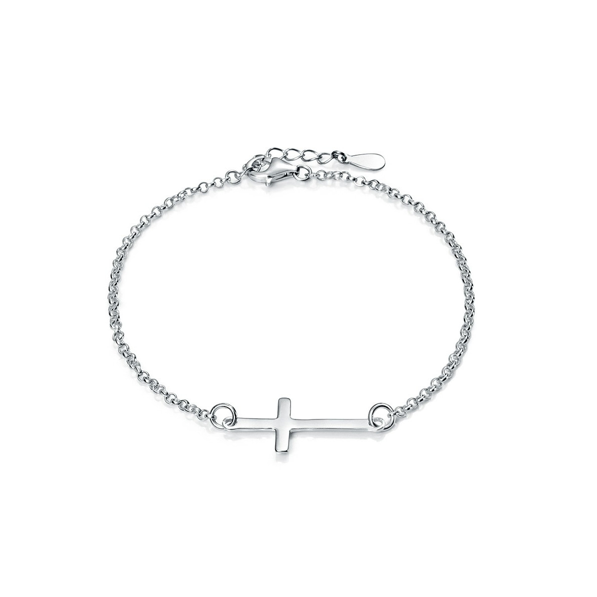 PULSERA CRUZ TUMBADA RODIO - PU3478R