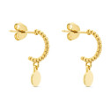PENDIENTE ARO PRESION BOLITAS + DISCO 6 MM  - PE5768CH