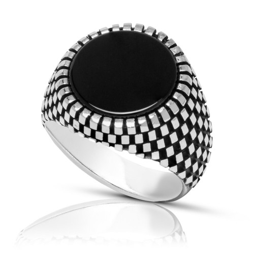 SELLO HOMBRE ONIX REDONDO OXIDO - SO1440