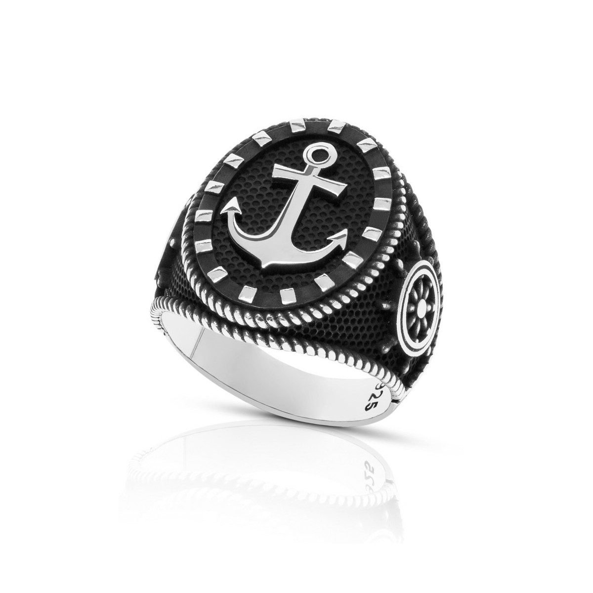 SELLO HOMBRE OVAL ANCLA OXIDO - SO1444