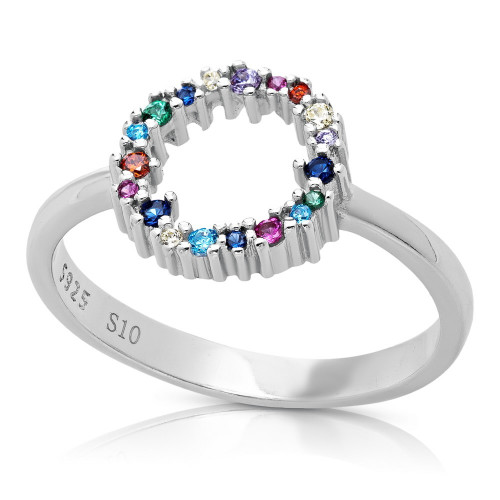 SORTIJA CIRCULO DE CIRCONITAS MULTICOLOR - SO1449/24