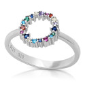 SORTIJA CIRCULO DE CIRCONITAS MULTICOLOR - SO1449/24
