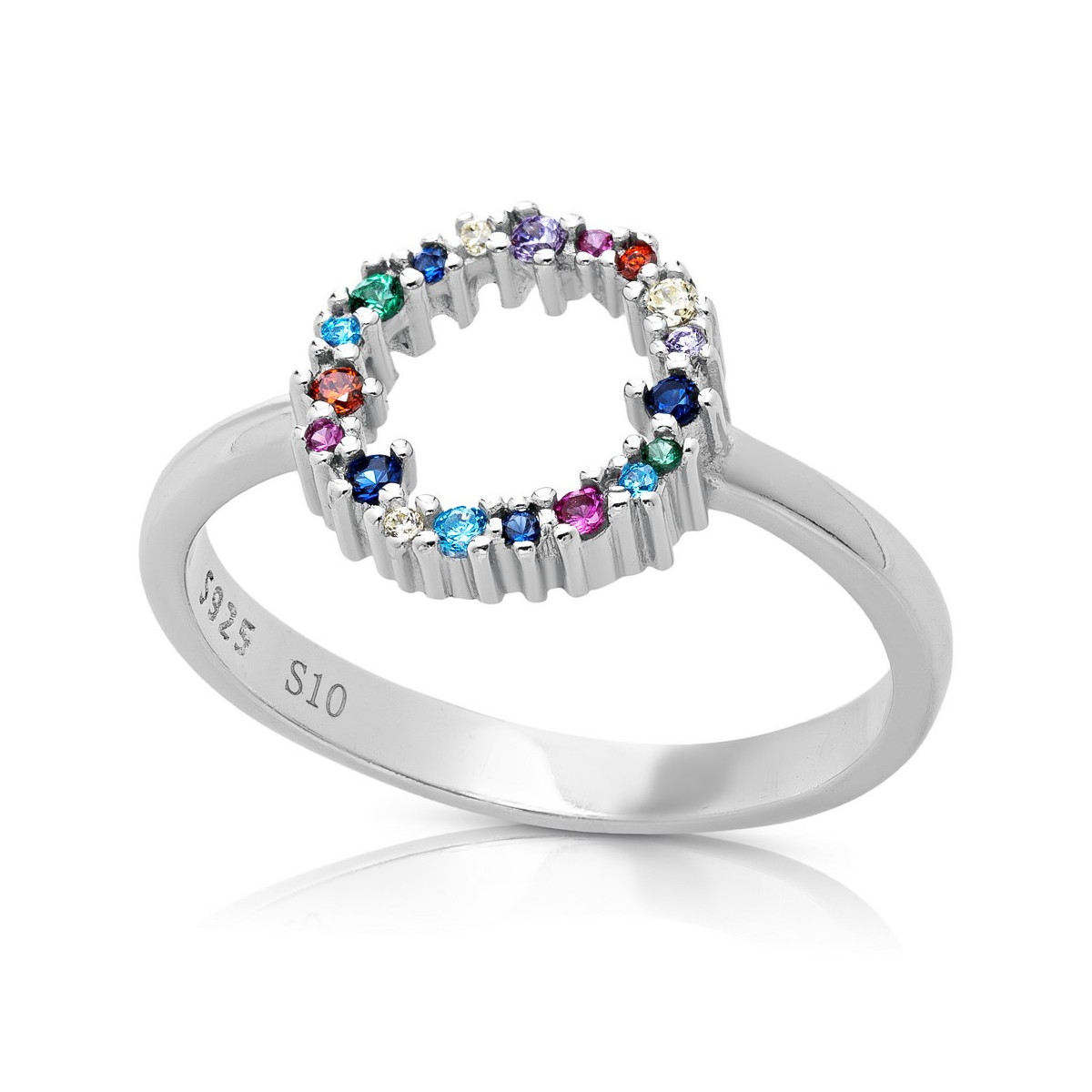 SORTIJA CIRCULO DE CIRCONITAS MULTICOLOR - SO1449/24