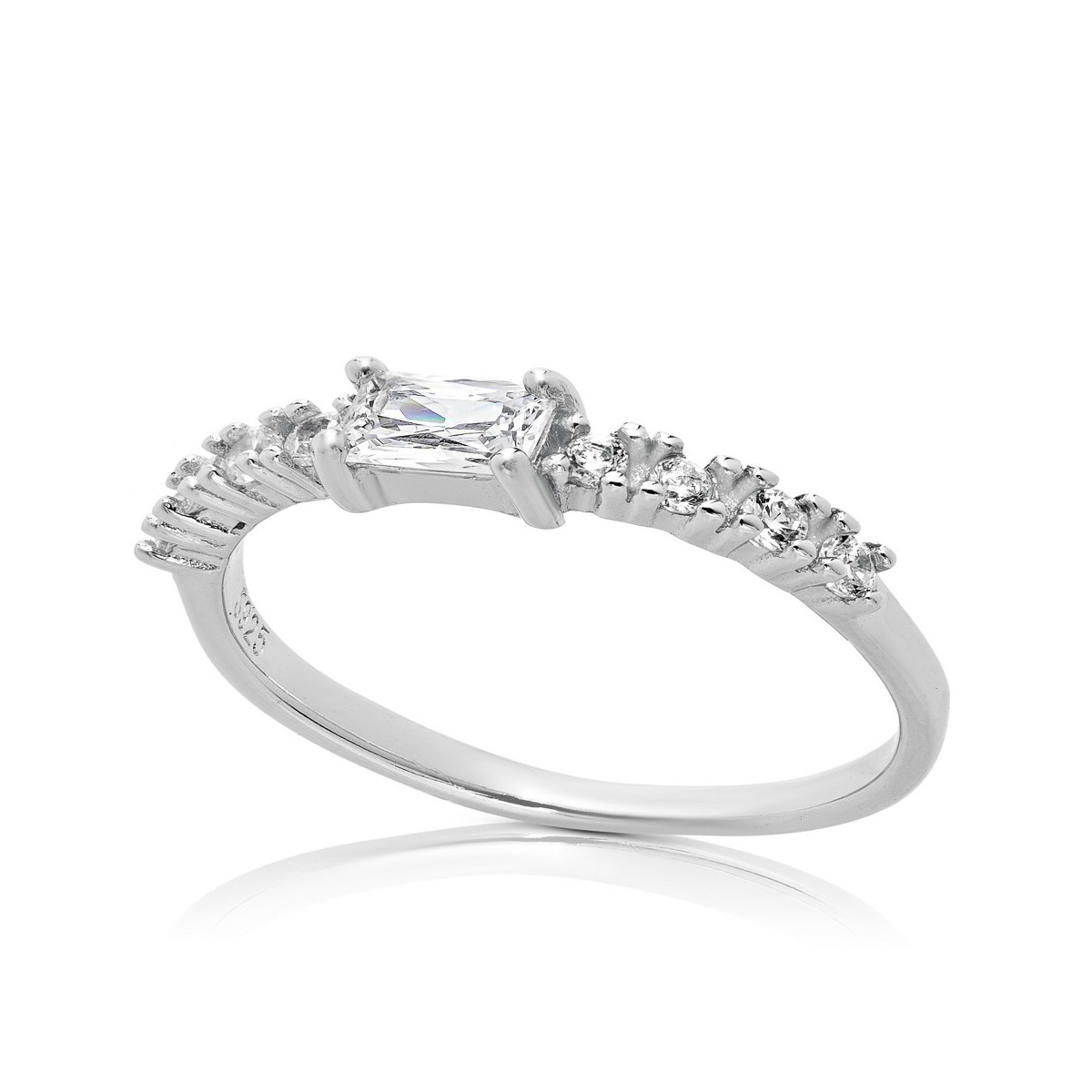 ANILLO CENTRO CZ RECTANGULAR + 8 CZ - SO1445/04