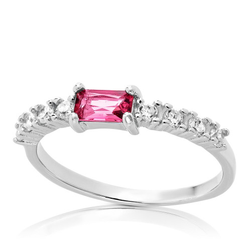 ANILLO CENTRO CZ RECTANGULAR + 8 CZ - SO1445/13